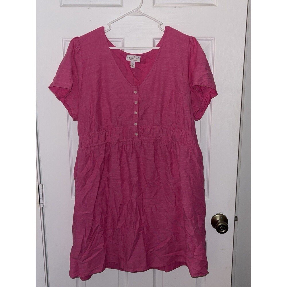 Isabel Maternity Bubblegum Hot Pink Babydoll Dress Women 2XL Pregnancy